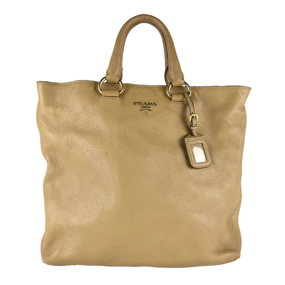 Prada Shoulder Bag Handbag Leather Camel Brown